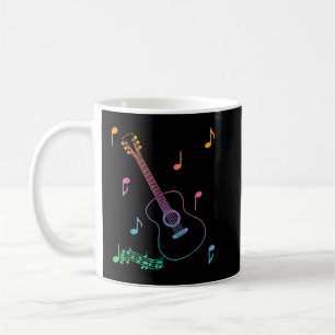 Caneca De Café Notas Musicais Violão Acústico