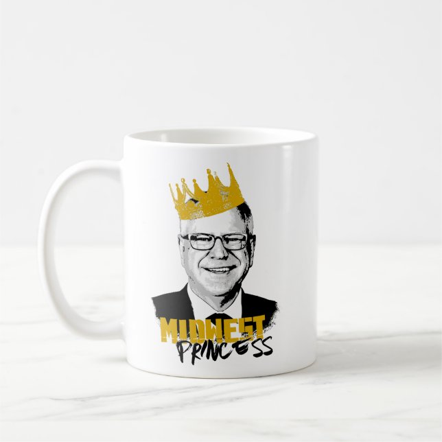 Caneca De Café Notório Tim Walz - Princesa do Centro-Oeste (Esquerda)