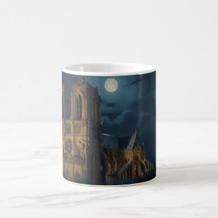 Caneca De Café Notre Dame e Full Moon Art