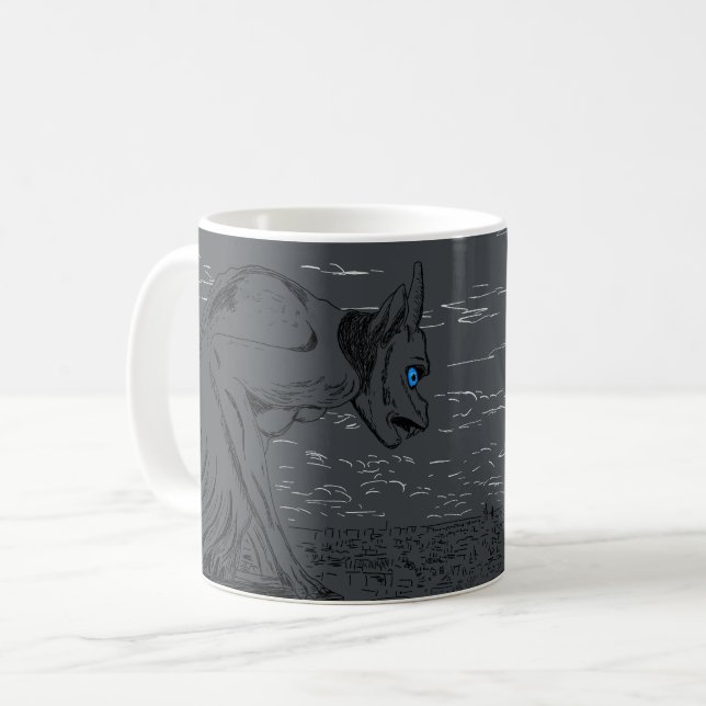 Caneca De Café Notre Dame Gargoyle (Frente Esquerda)