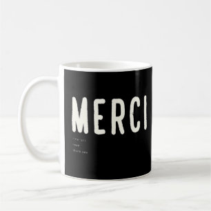Caneca De Café Noun Merci Obrigado Tradução Palavra Francês Grand