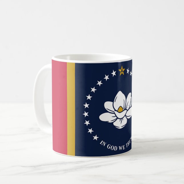 Caneca De Café Nova bandeira do Mississippi 2020 (Frente Esquerda)