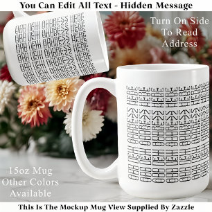 Caneca De Café Nova Casa Endereço Personalizado Mensagem Oculta M