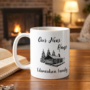 Caneca De Café Nova Casa mudança para nova casa nome da família