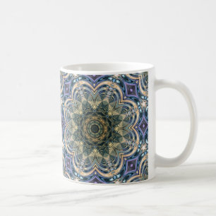 Caneca De Café Nova Era Boêmia Yoga Azul Roxo Mandala