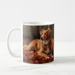 Caneca De Café Nova Escócia Duck Terrier no outono deixa cair