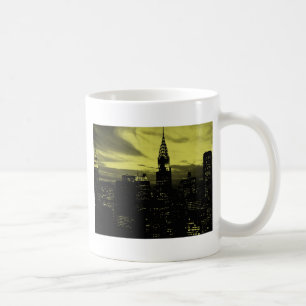Caneca De Café Nova Iorque amarelo pontilhado preto