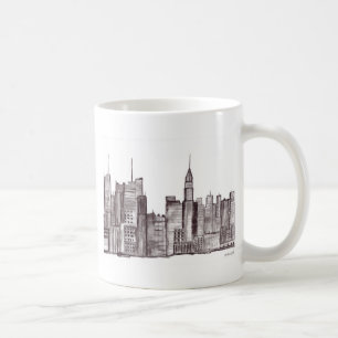 Caneca De Café Nova Iorque aquarela de Manhattan