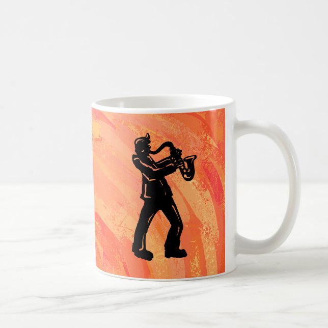Caneca De Café Nova Iorque Boogie Noights Saxofone Orange (Direita)