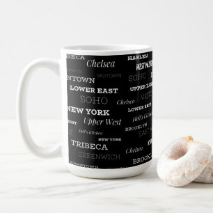 Caneca De Café Nova Iorque de NYC preto e branco