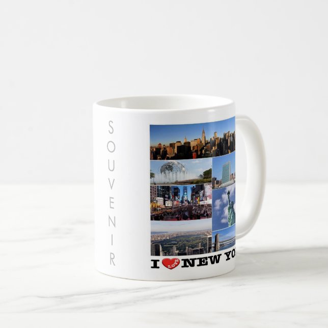 Caneca De Café Nova Iorque I Love zUS107, mosaico, (Frente Esquerda)