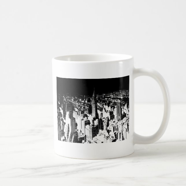 Caneca De Café Nova Iorque Preta e Branca (Direita)
