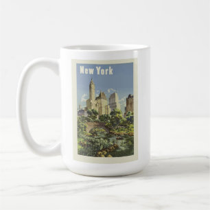 Caneca De Café Nova Iorque Skyline Central Park - Retro
