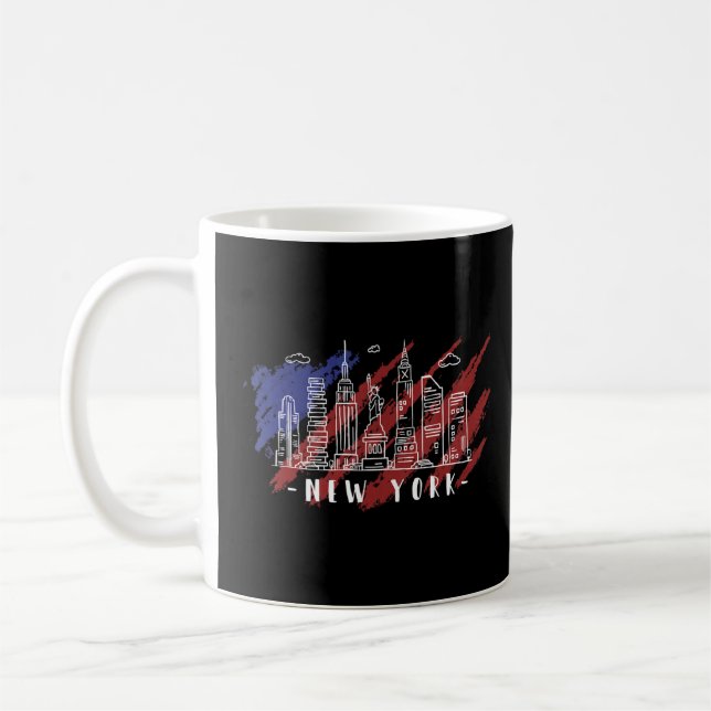 Caneca De Café Nova Iorque Skyline New Yorkers New Yorker Ameri (Esquerda)