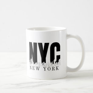 Caneca De Café Nova Iorque Skyline Retro Style Urbano
