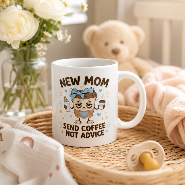 Caneca De Café Nova Mãe Envie Café Não Conselhos Divertido Nova M (New Mom fuel: coffee, not unsolicited advice. ☕👶)
