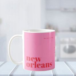 Caneca De Café Nova Orleans Louisiana rosa moderno