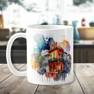 Caneca De Café Nova Orleans Nola Louisiana - Aquarela