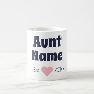 Caneca De Café Nova tia personalizada Marinho estabelecido e cane