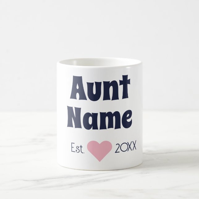Caneca De Café Nova tia personalizada Marinho estabelecido e cane (Centro)