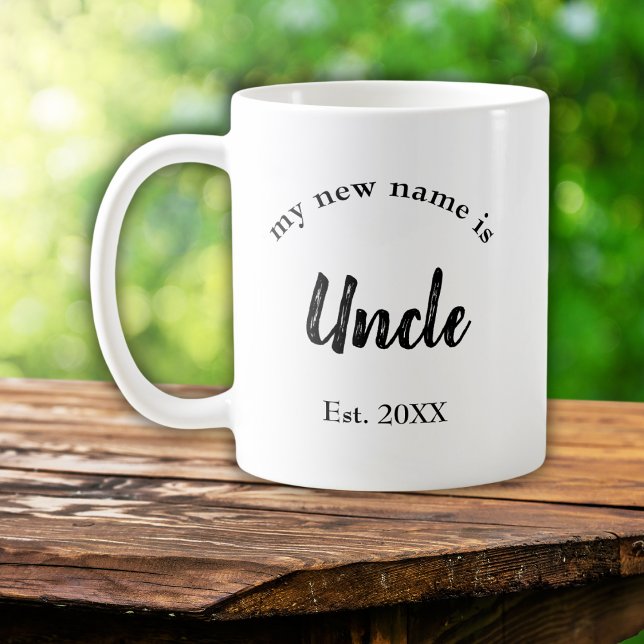 Caneca De Café Nova Tipografia Tio Nome Script (Criador carregado)