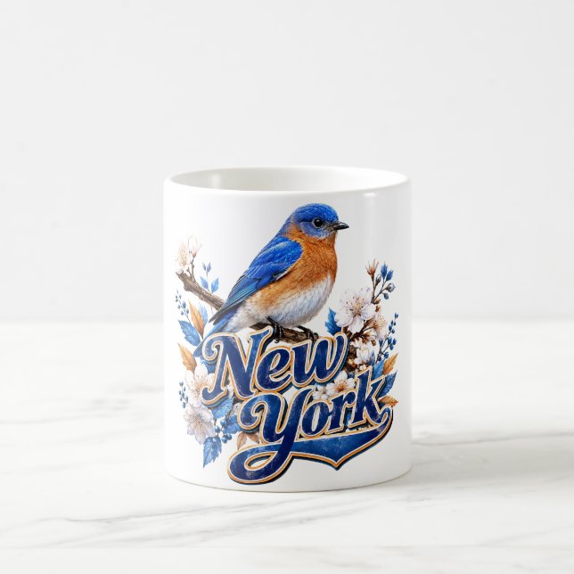 Caneca De Café Nova York Botânica do Pássaro Azul Oriental (Centro)