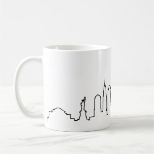 Caneca De Café NOVA YORK NYC Manhatten EUA City Skyline Silhouett