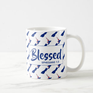 Caneca De Café NOVA ZELÂNDIA  Benditos Efésios Escrito Sagrado Cr