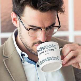 Caneca De Café Novas Bolinhas Azuis do Tio Abstrato Personalizada