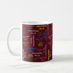 Caneca De Café Novembro, 22 Aniversário
