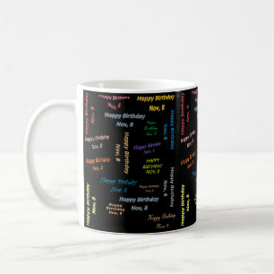 Caneca De Café Novembro, 8 Aniversário Mug