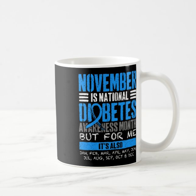 Caneca De Café Novembro é consciência da diabetes azul (Direita)