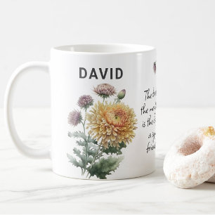 Caneca De Café Novembro Nascimento Flor Chrysanthemum Add Name