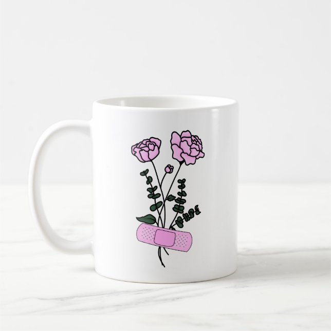 Caneca De Café Novembro Peony Flower Bandaid (Esquerda)