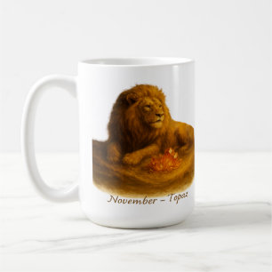 Caneca De Café Novembro Topaz - Leão Regional e Cristal Ouro