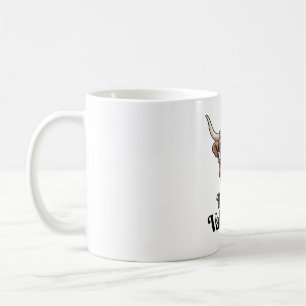 Caneca De Café Novilha Vaquejada Vaca Highland Vintage Design_1