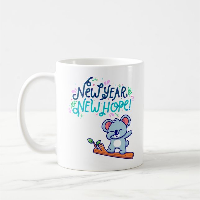 Caneca De Café Novo ano de esperança koala (Esquerda)