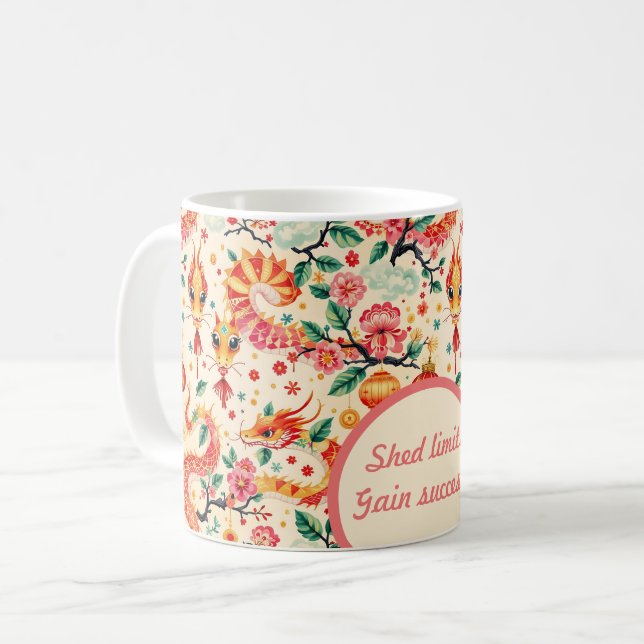 Caneca De Café Novo ano do Serpent Dreams Chiness (Frente Esquerda)