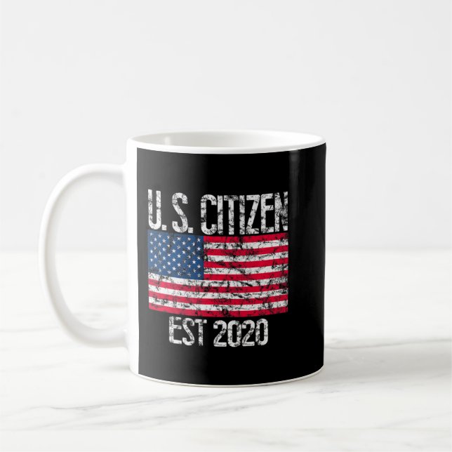Caneca De Café Novo cidadão americano Est 2020 Imigrante cidadão  (Esquerda)