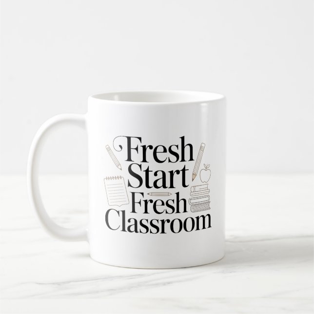 Caneca De Café Novo Começo Citação de Professor de Sala de Aula F (Esquerda)