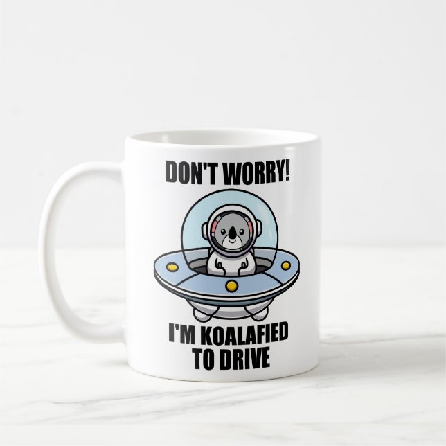 Caneca De Café Novo driver de Koala Bonito, sou Koalafied para di (Esquerda)