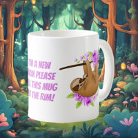 Novo e engraçado café com preguiça-mãe