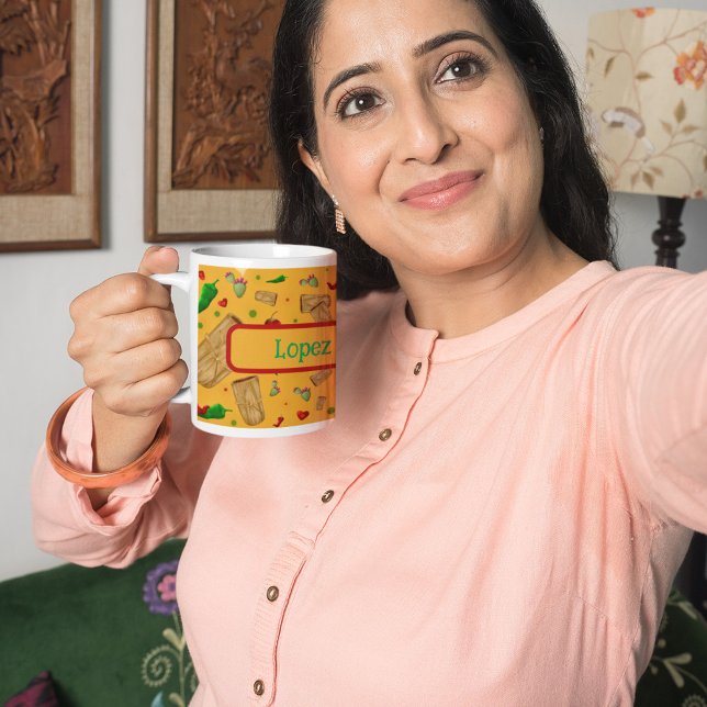 Caneca De Café Novo México Red & Green Chile Tamales Zia Nopales (Criador carregado)