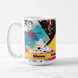 Caneca De Café Novo padrão de onda personalizado do Splatter 80s