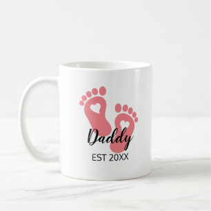 Caneca De Café Novo papai De Pés-Bebê Rosa Menininha