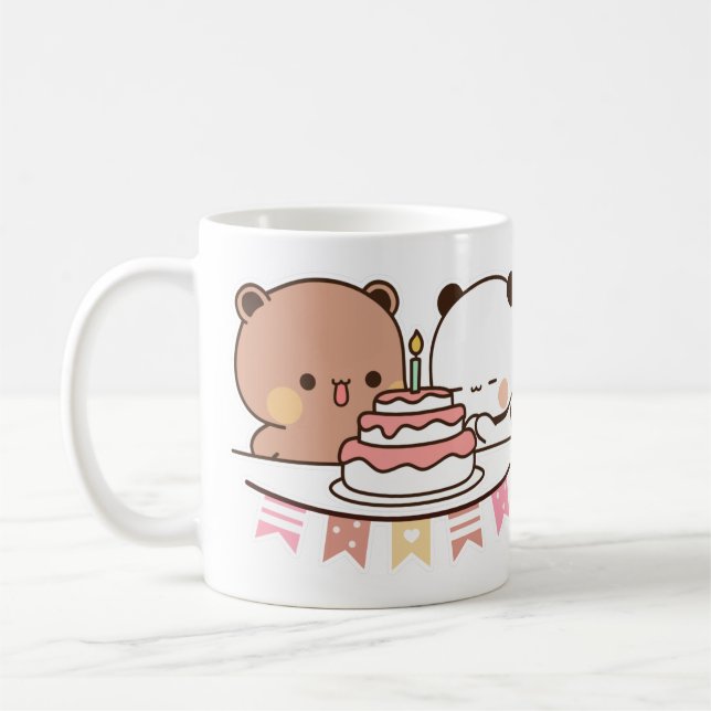 Caneca De Café novo urso e casal panda bubu dudu (Esquerda)