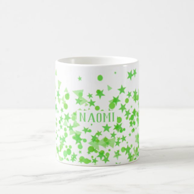 Caneca De Café Novos Pontos Verdes E Estrelas (Centro)
