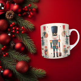 Caneca De Café Noz-cracker Vintage Beige Festivo Natal