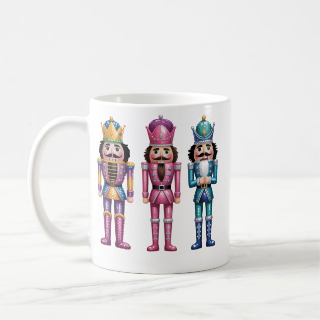 Caneca De Café Noz Nutcracker Natal Família Préppy Natal (Esquerda)