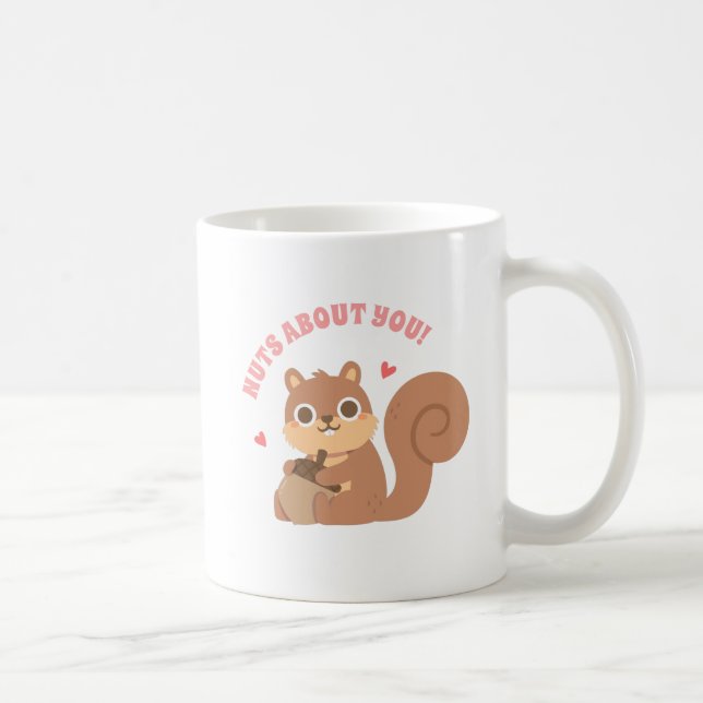 Caneca De Café Nozes de Esquilo Fofo Sobre Você Piada Divertida (Direita)